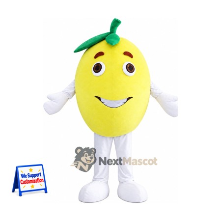 Mango Mascot Costume - Yellow, White Pants Mango Mascot Costume - Yellow, White Pants