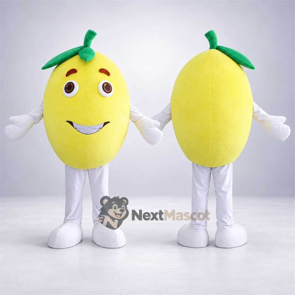 Mango Mascot Costume - Yellow, White Pants Mango Mascot Costume - Yellow, White Pants