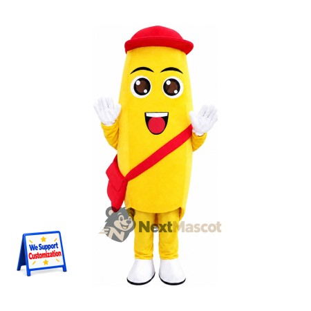 Bottle Mascot Costume - Yellow, Red Cap Bottle Mascot Costume - Yellow, Red Cap