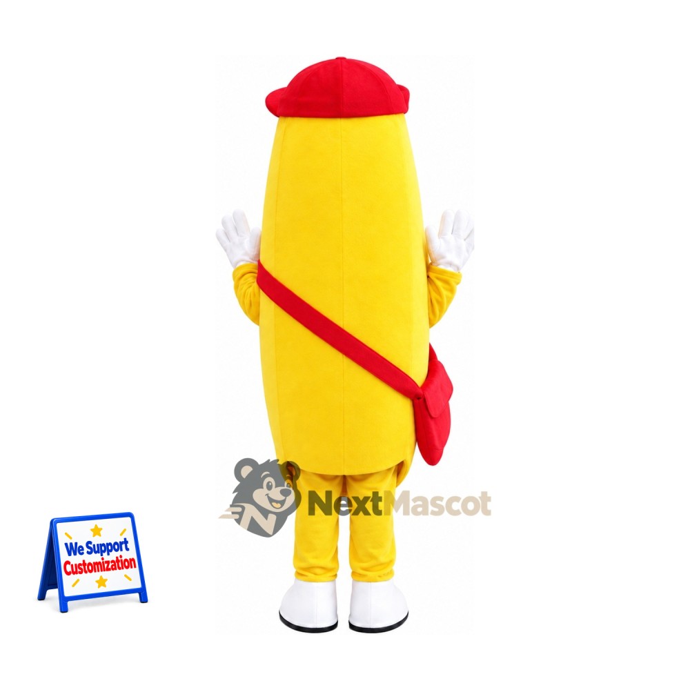 Bottle Mascot Costume - Yellow, Red Cap Bottle Mascot Costume - Yellow, Red Cap