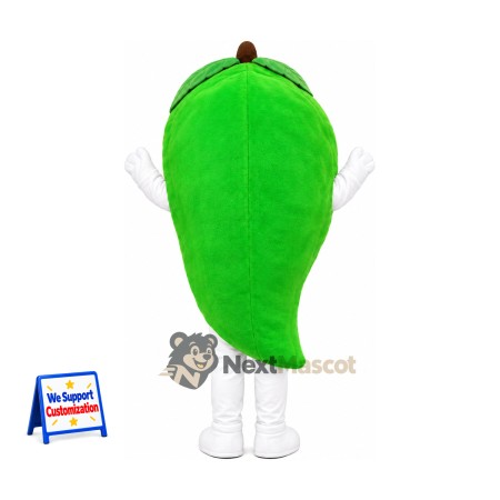 Mango Mascot Costume - Green, White Gloves and Legs Mango Mascot Costume - Green, White Gloves and Legs