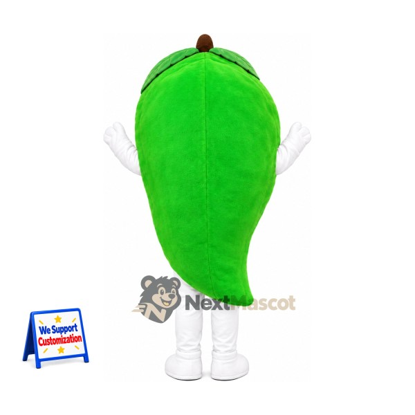 Mango Mascot Costume - Green, White Gloves and Legs Mango Mascot Costume - Green, White Gloves and Legs