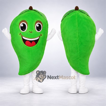 Mango Mascot Costume - Green, White Gloves and Legs Mango Mascot Costume - Green, White Gloves and Legs