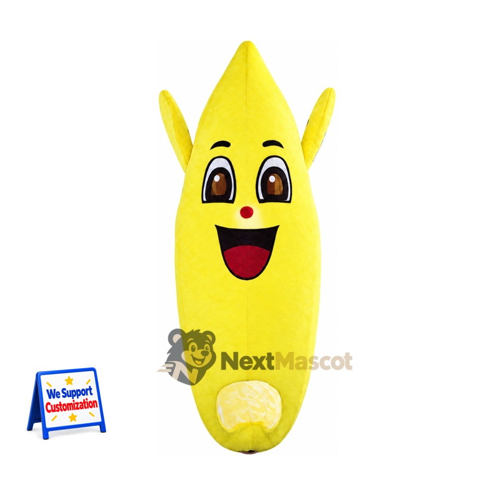 Peeled Banana Mascot Costume - Red Mouth