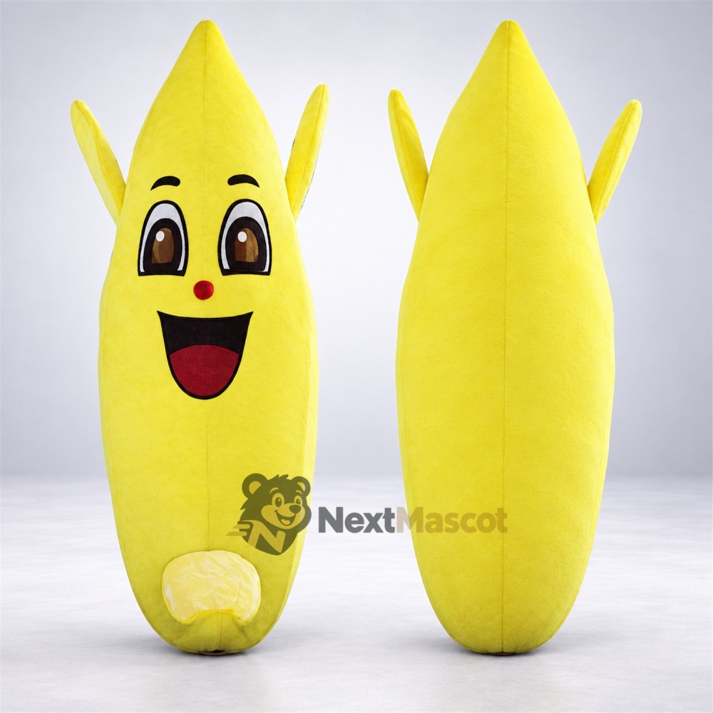 Peeled Banana Mascot Costume - Red Mouth