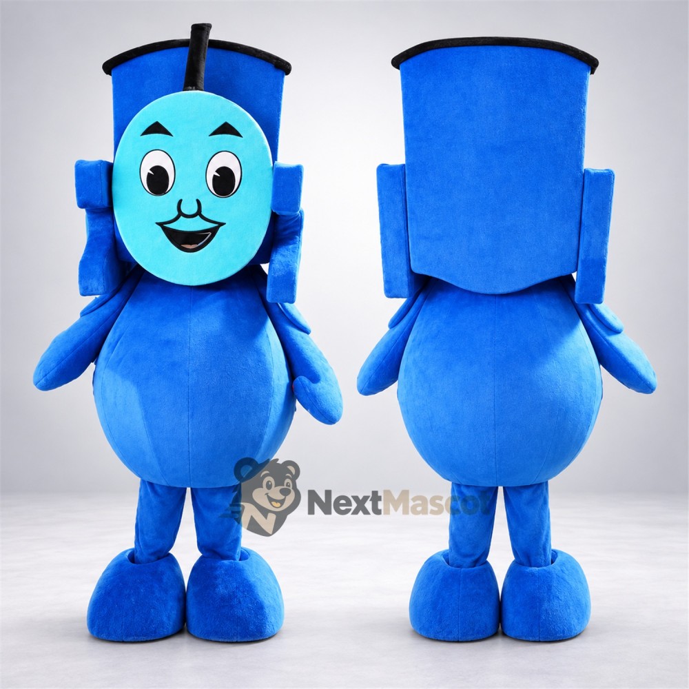 Train Mascot Costume - Blue for School Events Train Mascot Costume - Blue for School Events