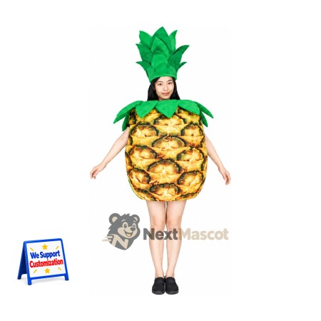 Pineapple Mascot Costume - Open Face for Food Festivals Pineapple Mascot Costume - Open Face for Food Festivals