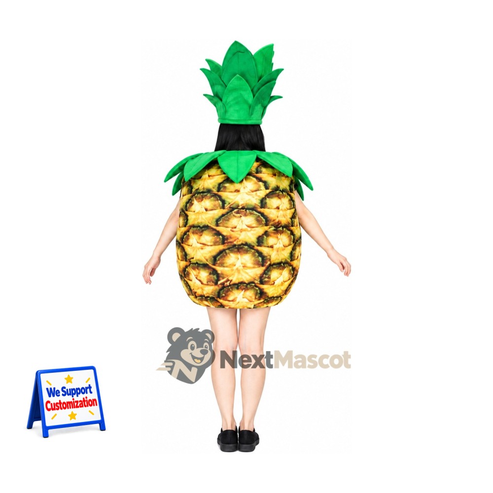 Pineapple Mascot Costume - Open Face for Food Festivals Pineapple Mascot Costume - Open Face for Food Festivals