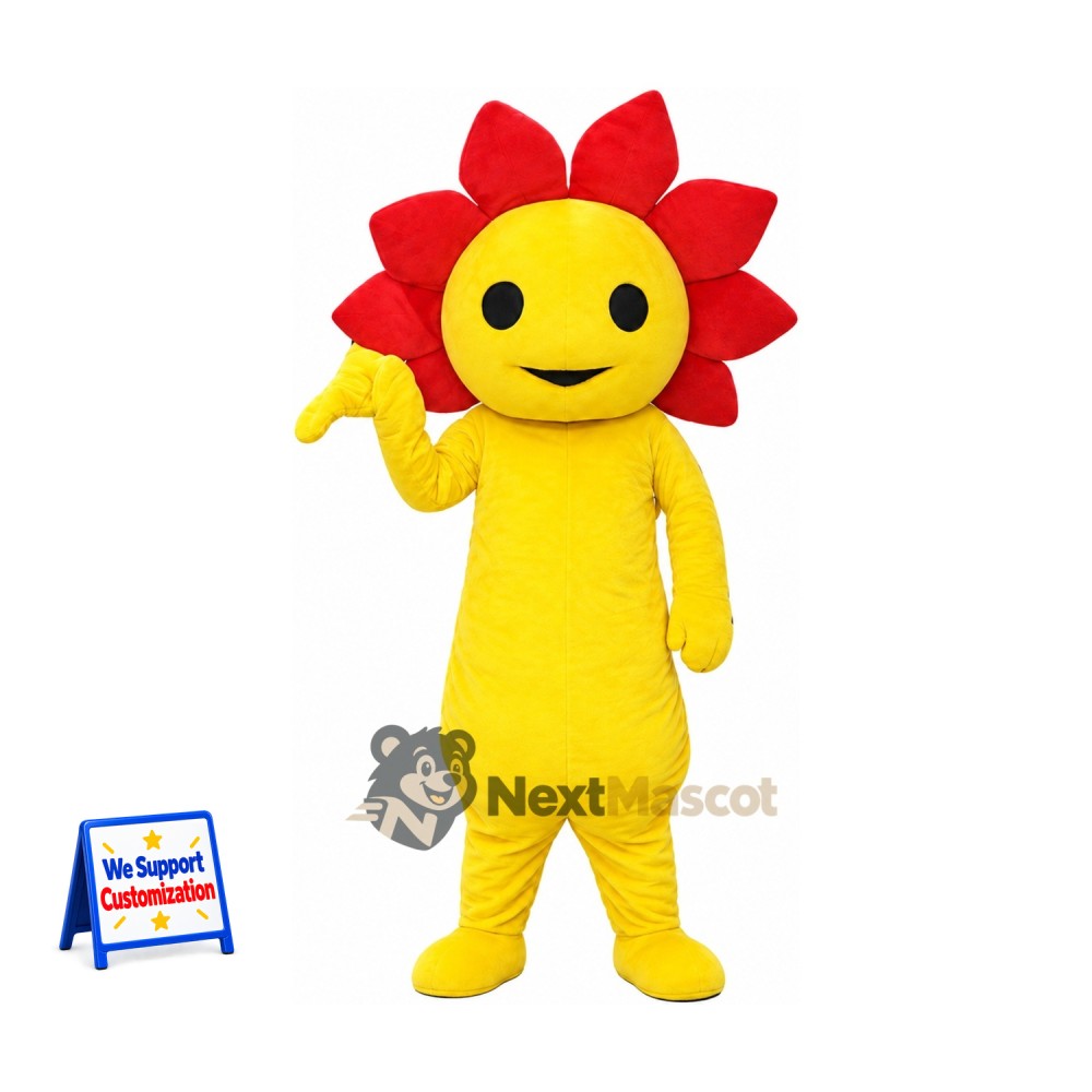 Flower Mascot Costume - Red Flower Mascot Costume - Red