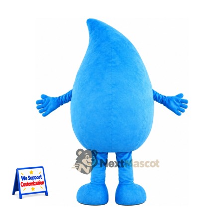 Water Drop Mascot Costume - Blue, Wide Smile Water Drop Mascot Costume - Blue, Wide Smile