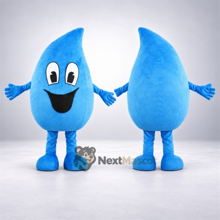 Water Drop Mascot Costume - Blue, Wide Smile Water Drop Mascot Costume - Blue, Wide Smile