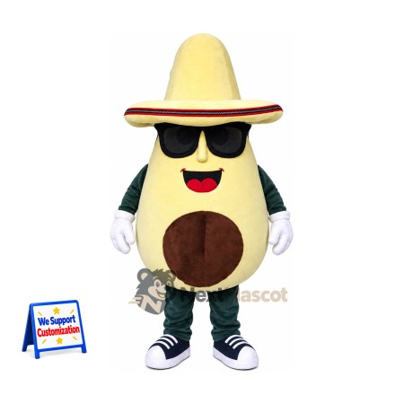 Avocado Mascot Costume - Sombrero for Food Festivals Avocado Mascot Costume - Sombrero for Food Festivals