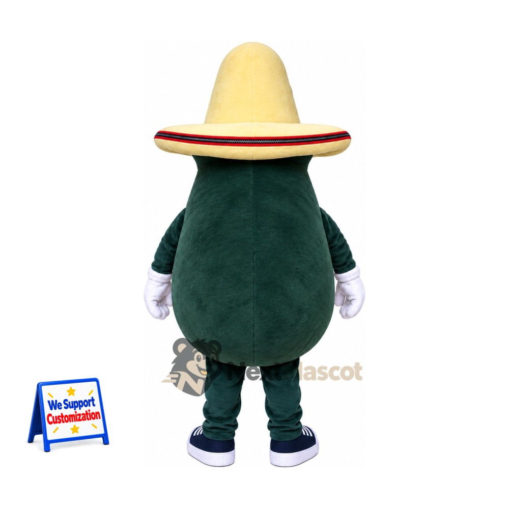 Avocado Mascot Costume - Sombrero for Food Festivals Avocado Mascot Costume - Sombrero for Food Festivals