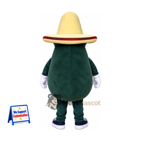 Avocado Mascot Costume - Sombrero for Food Festivals Avocado Mascot Costume - Sombrero for Food Festivals