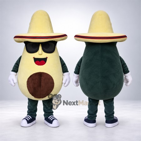 Avocado Mascot Costume - Sombrero for Food Festivals Avocado Mascot Costume - Sombrero for Food Festivals