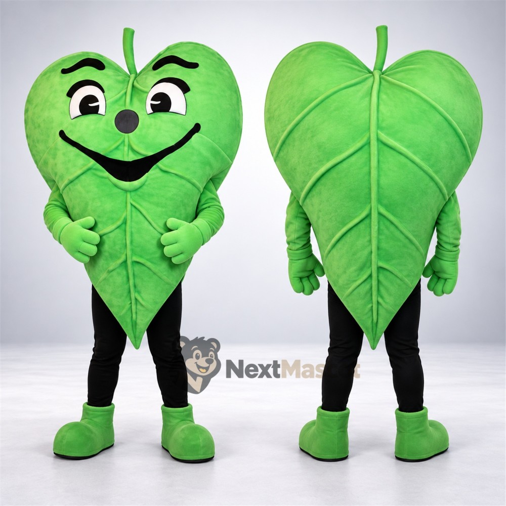 Leaf Mascot Costume - Green, Black Legs Leaf Mascot Costume - Green, Black Legs