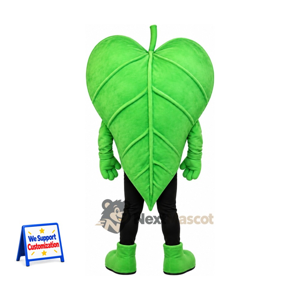 Leaf Mascot Costume - Green, Black Legs Leaf Mascot Costume - Green, Black Legs