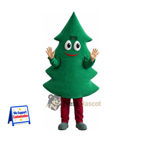 Evergreen Tree Mascot Costume - Red Legs