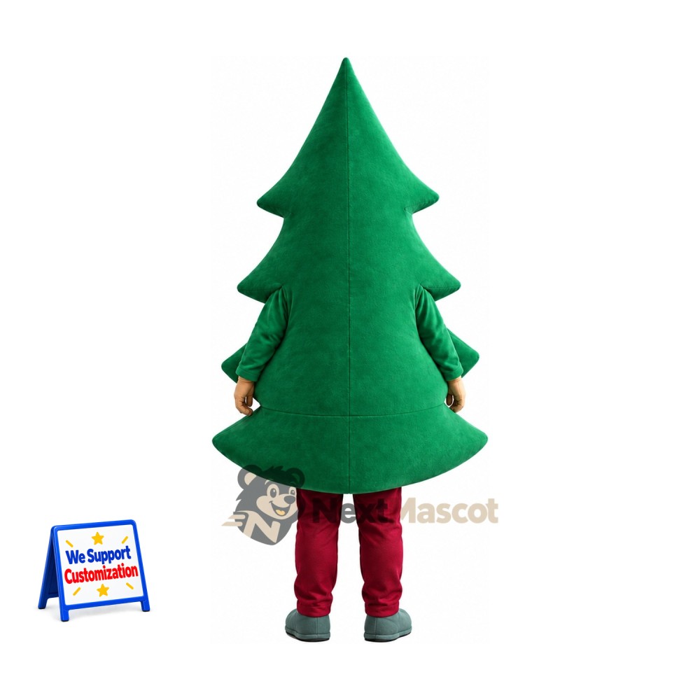 Evergreen Tree Mascot Costume - Red Legs Evergreen Tree Mascot Costume - Red Legs