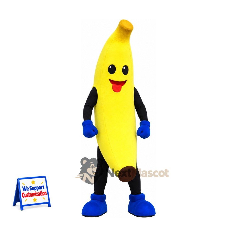 Banana Mascot Costume - Blue Gloves and Shoes Banana Mascot Costume - Blue Gloves and Shoes