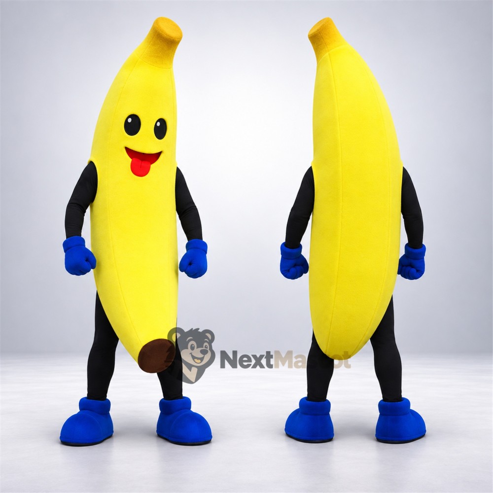 Banana Mascot Costume - Blue Gloves and Shoes Banana Mascot Costume - Blue Gloves and Shoes