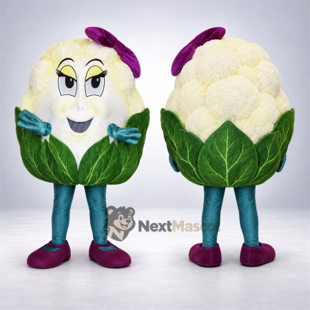 Cauliflower Mascot Costume - Purple Bow