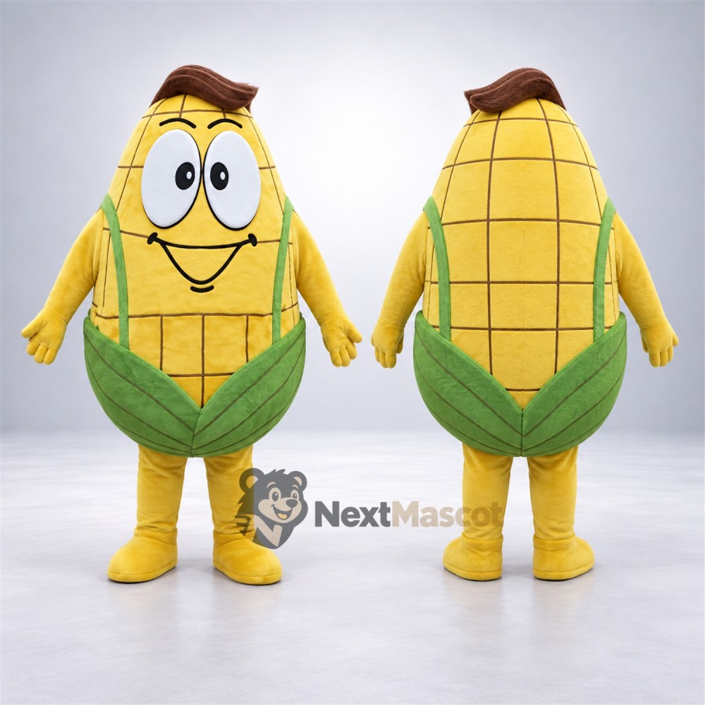 Corn Mascot Costume - Brown Hair and Yellow Legs Corn Mascot Costume - Brown Hair and Yellow Legs