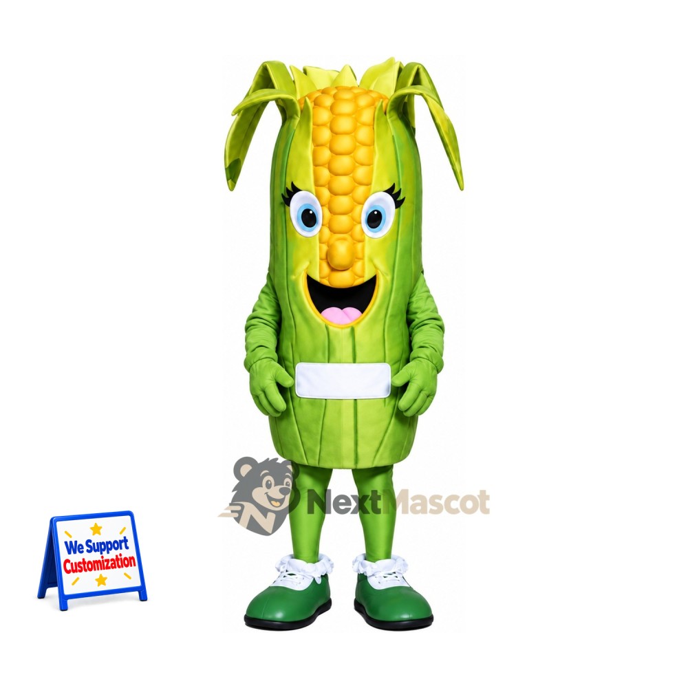 Corn Mascot Costume - Long Green Leaves Corn Mascot Costume - Long Green Leaves
