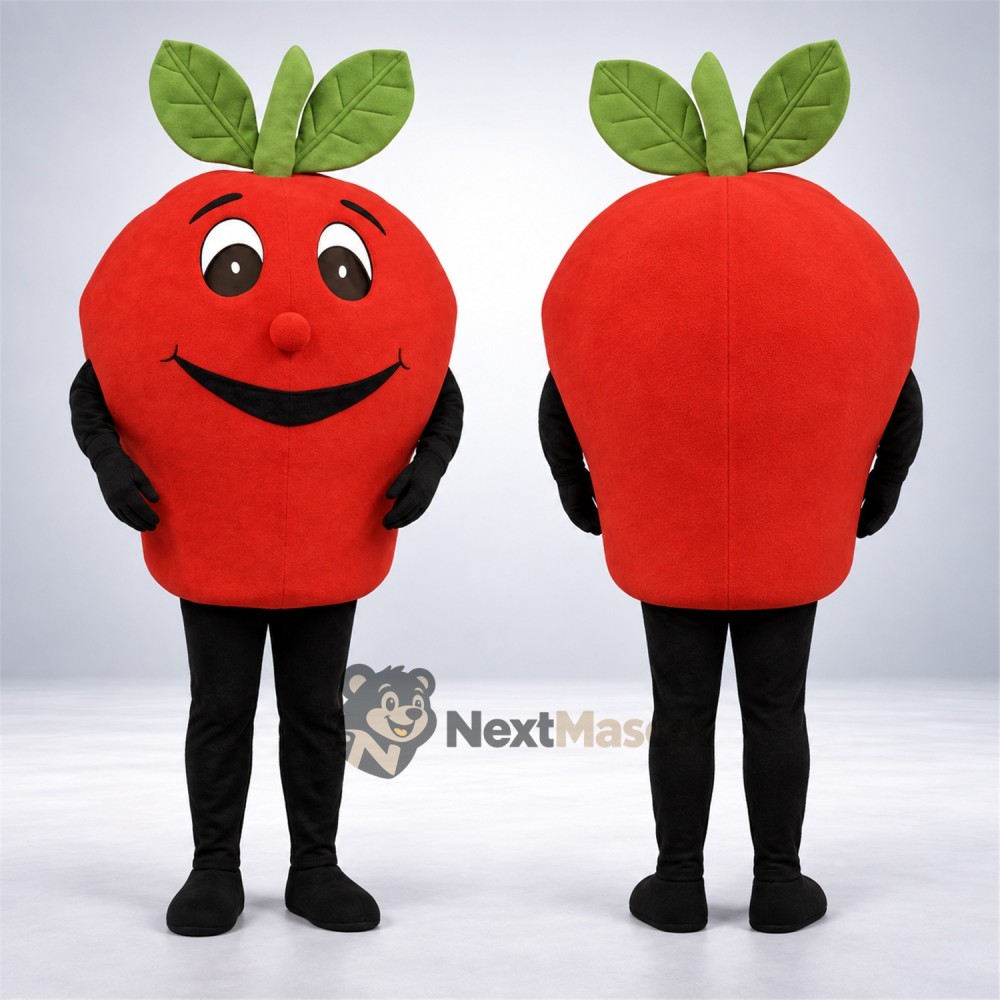 Apple Mascot Costume - Red, Black Arms and Legs for Food Fairs Apple Mascot Costume - Red, Black Arms and Legs for Food Fairs