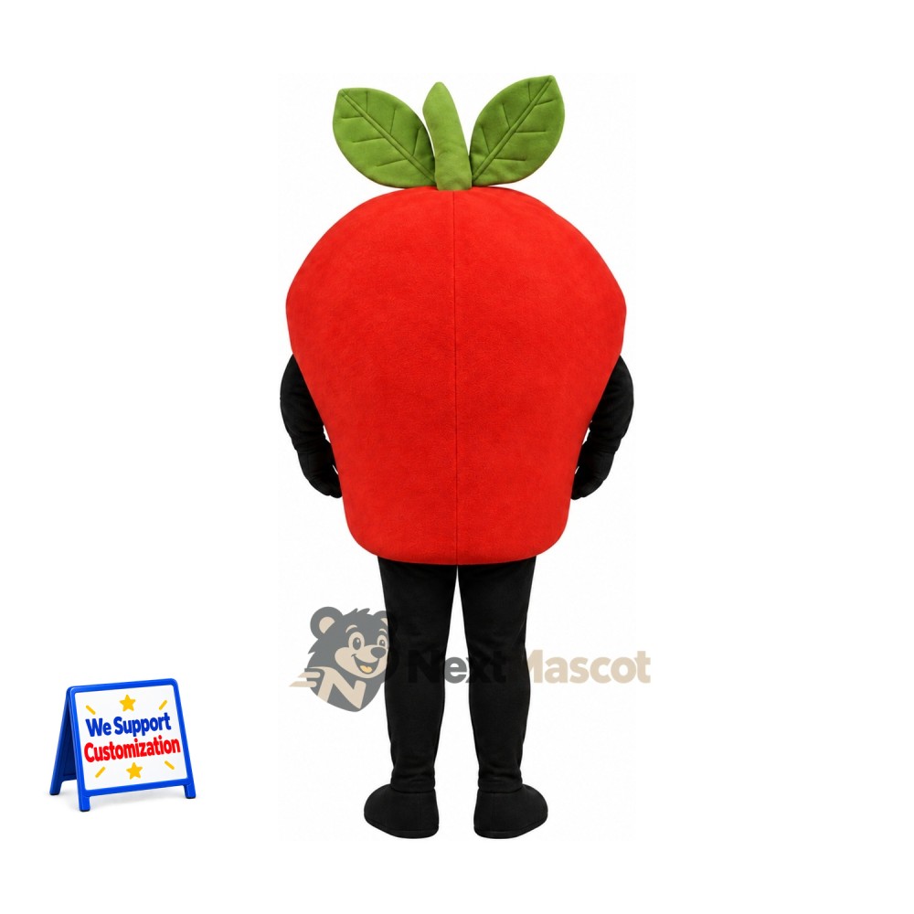 Apple Mascot Costume - Red, Black Arms and Legs for Food Fairs Apple Mascot Costume - Red, Black Arms and Legs for Food Fairs