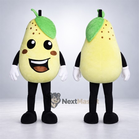 Pear Mascot Costume - Black Arms and Legs for Food Festivals Pear Mascot Costume - Black Arms and Legs for Food Festivals