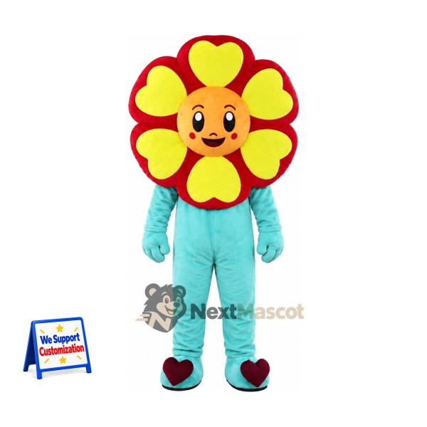 Flower Mascot Costume - Blue Outfit