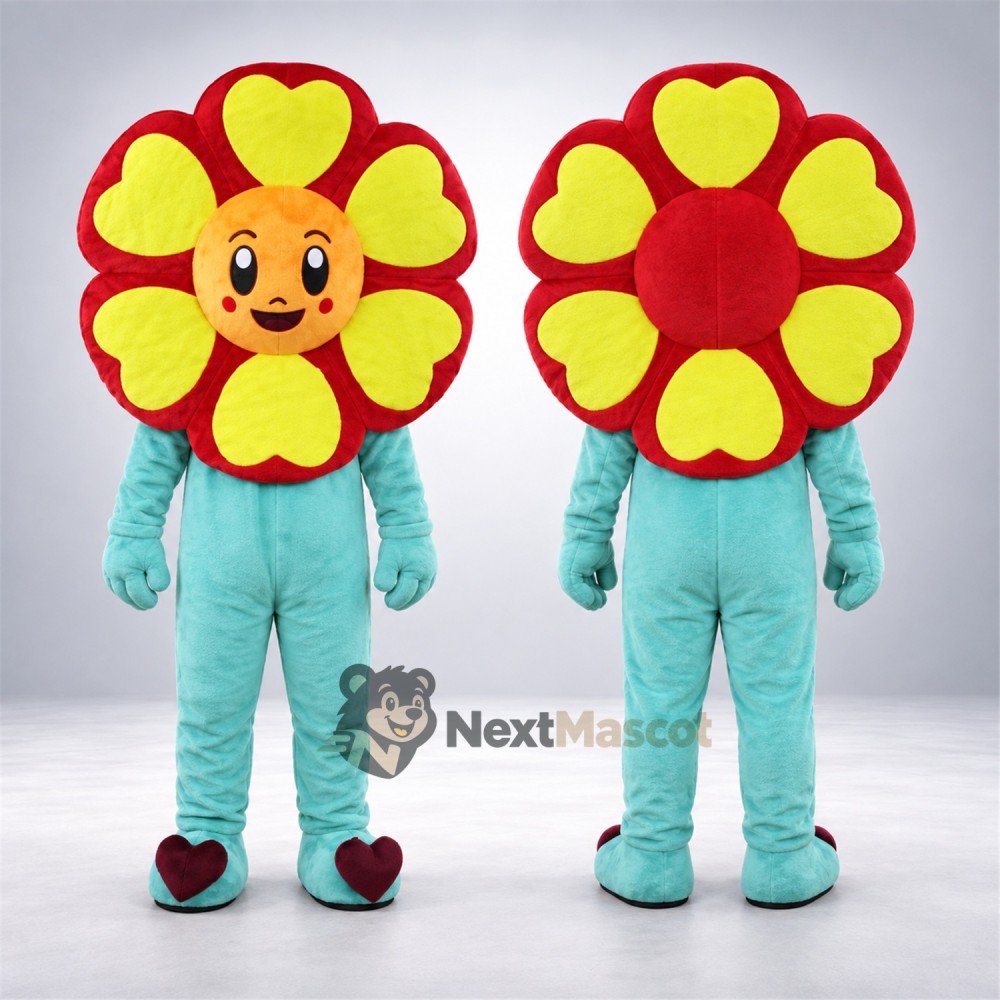 Flower Mascot Costume - Blue Outfit Flower Mascot Costume - Blue Outfit