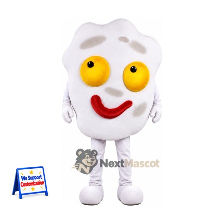 Fried Egg Mascot Costume - Two Yellow Eyes Fried Egg Mascot Costume - Two Yellow Eyes