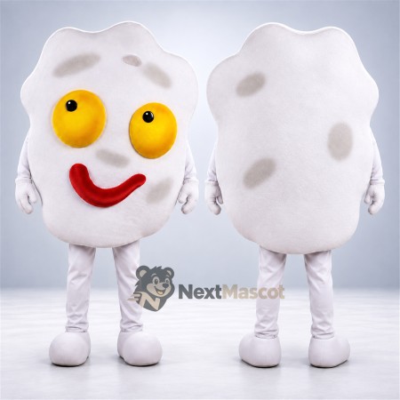 Fried Egg Mascot Costume - Two Yellow Eyes Fried Egg Mascot Costume - Two Yellow Eyes