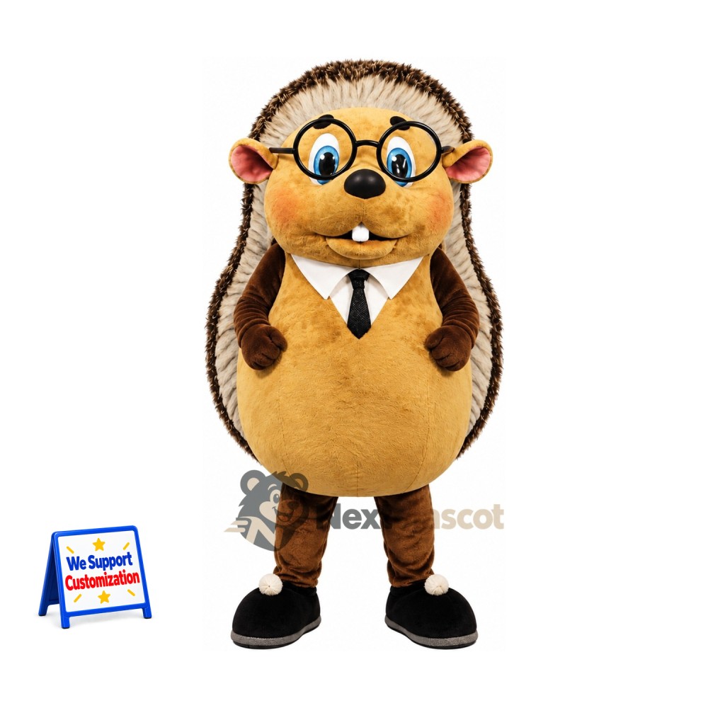 Hedgehog Mascot Costume - Glasses Hedgehog Mascot Costume - Glasses