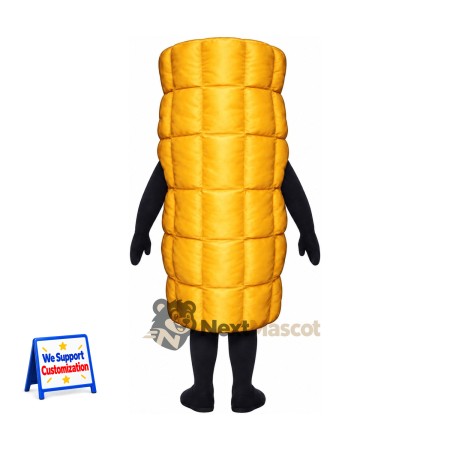 Corn Cob Mascot Costume - Big Smile and Black Legs for Food Festivals Corn Cob Mascot Costume - Big Smile and Black Legs for Food Festivals
