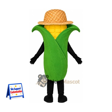 Corn Mascot Costume - Straw Hat Corn Mascot Costume - Straw Hat