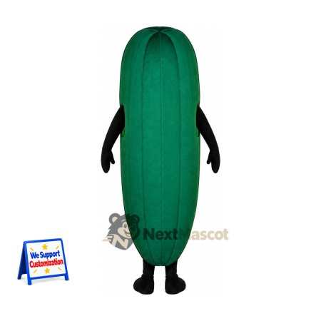 Cucumber Mascot Costume - Green, Small Smile Cucumber Mascot Costume - Green, Small Smile