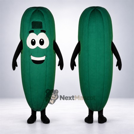 Cucumber Mascot Costume - Green, Small Smile Cucumber Mascot Costume - Green, Small Smile