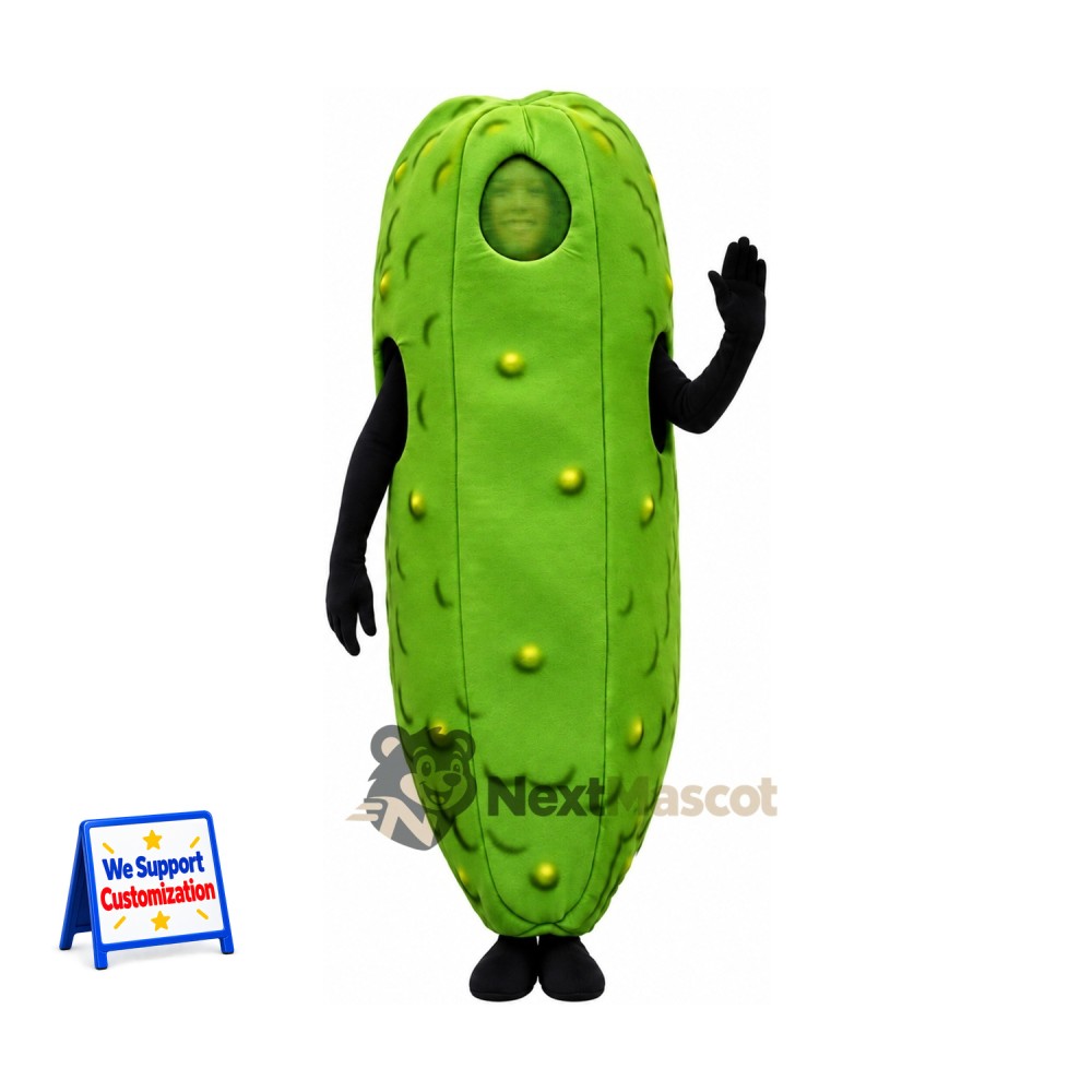 Pickle Mascot Costume - Black Arms and Legs for Restaurant Events Pickle Mascot Costume - Black Arms and Legs for Restaurant Events