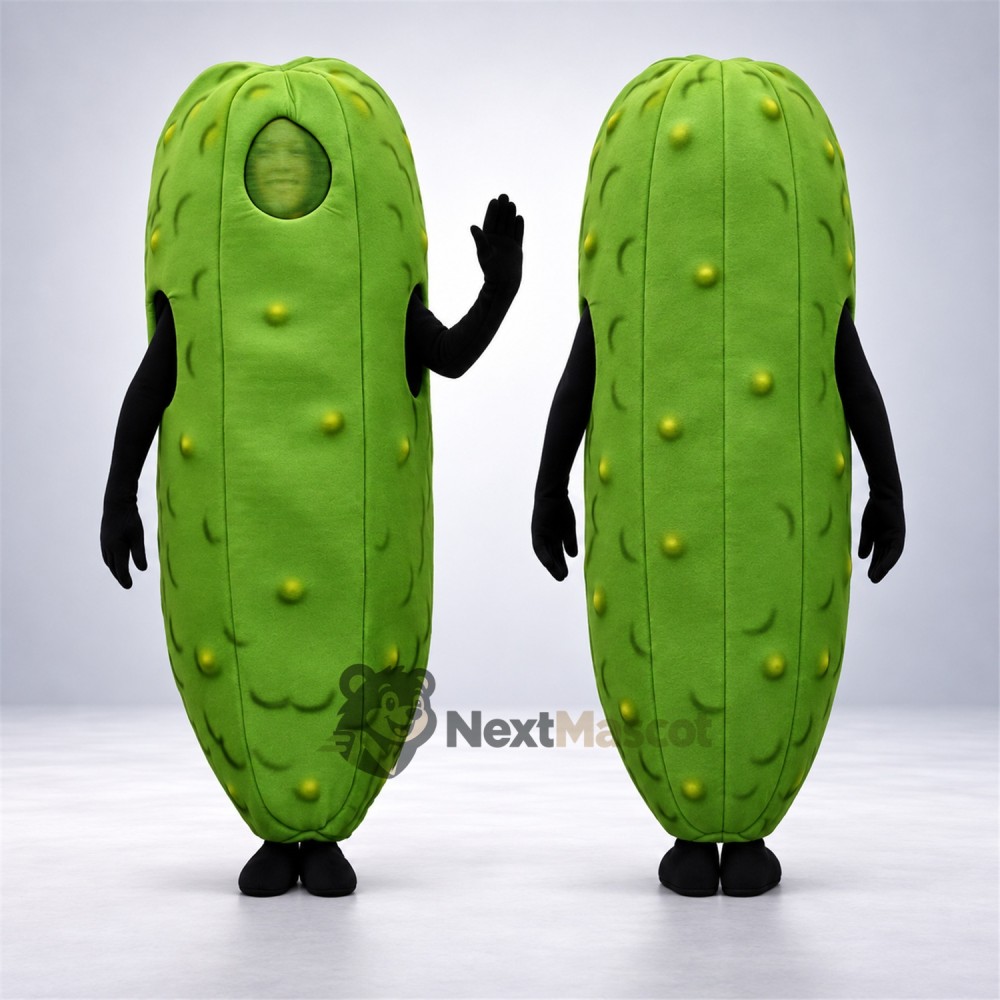 Pickle Mascot Costume - Black Arms and Legs for Restaurant Events Pickle Mascot Costume - Black Arms and Legs for Restaurant Events
