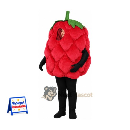 Raspberry Mascot Costume - Red, Black Arms and Legs Raspberry Mascot Costume - Red, Black Arms and Legs