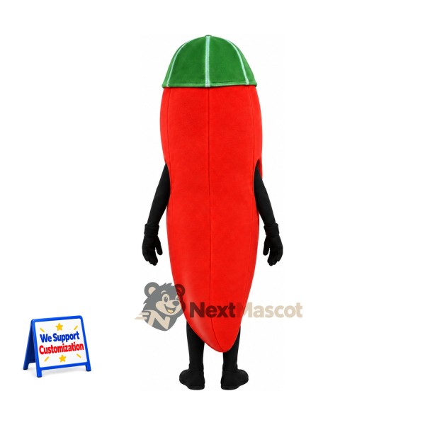 Chili Pepper Mascot Costume - Green Cap Chili Pepper Mascot Costume - Green Cap