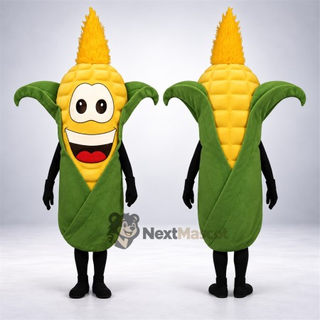 Corn Mascot Costume - Green Husk and Black Legs for Food Festivals Corn Mascot Costume - Green Husk and Black Legs for Food Festivals