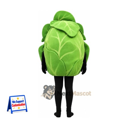 Cabbage Mascot Costume - Green, Open Face