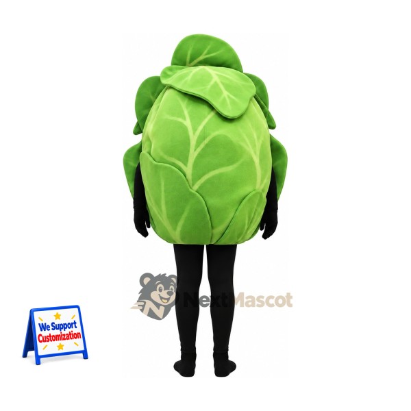 Cabbage Mascot Costume - Green, Open Face