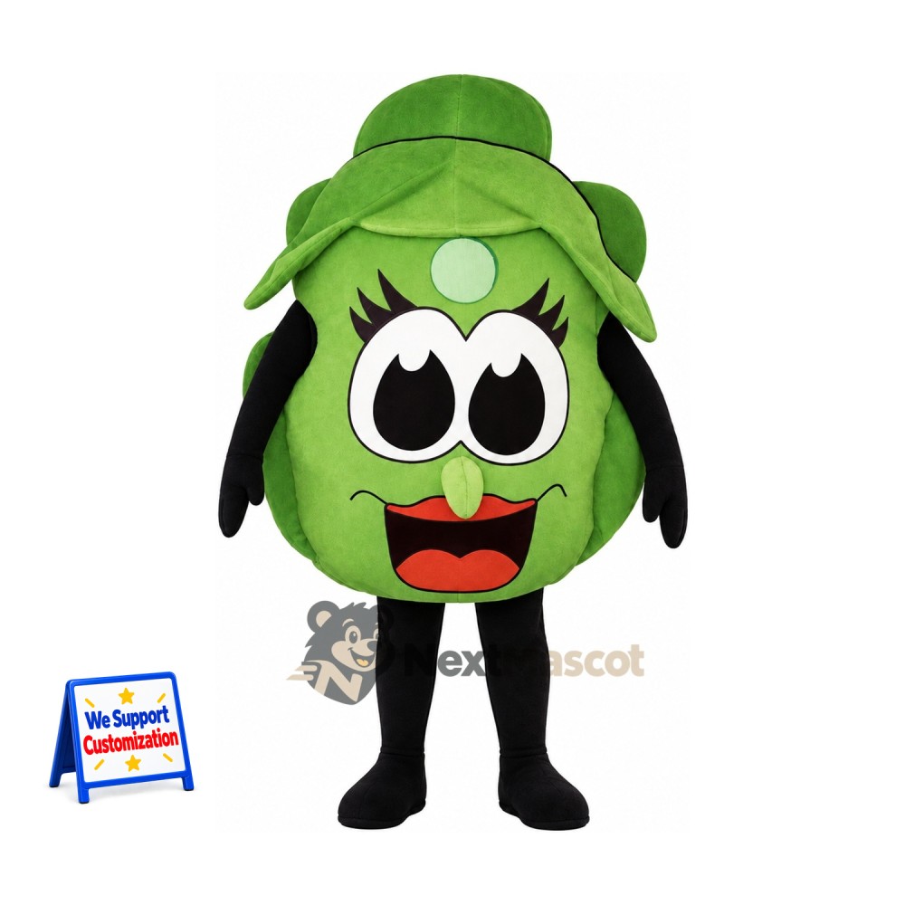 Cabbage Mascot Costume - Green, Big Eyes Cabbage Mascot Costume - Green, Big Eyes