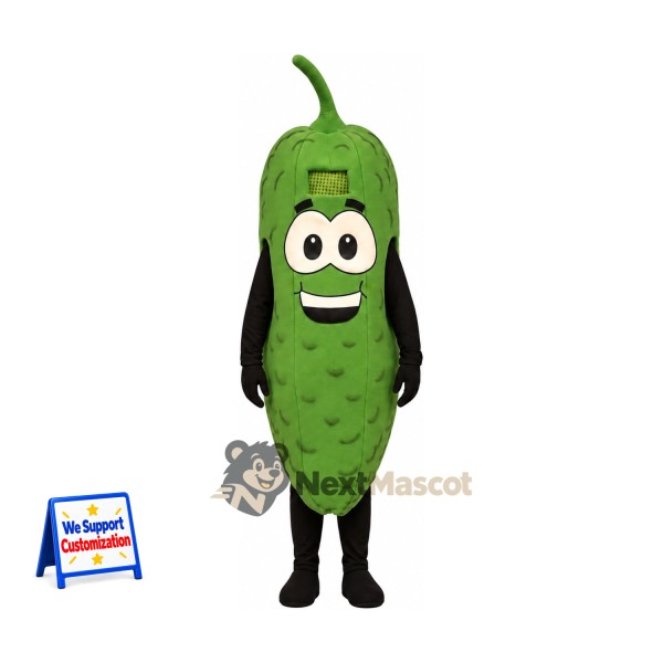 Pickle Mascot Costume - Oval Eyes and Black Legs