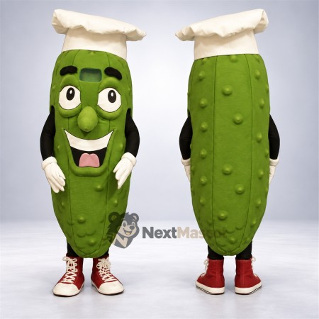 Pickle Mascot Costume - Chef Style for Restaurant Events Pickle Mascot Costume - Chef Style for Restaurant Events